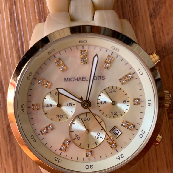 Michael Kors Tan Tortoise Shell Cream Watch